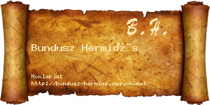 Bundusz Hermiás névjegykártya